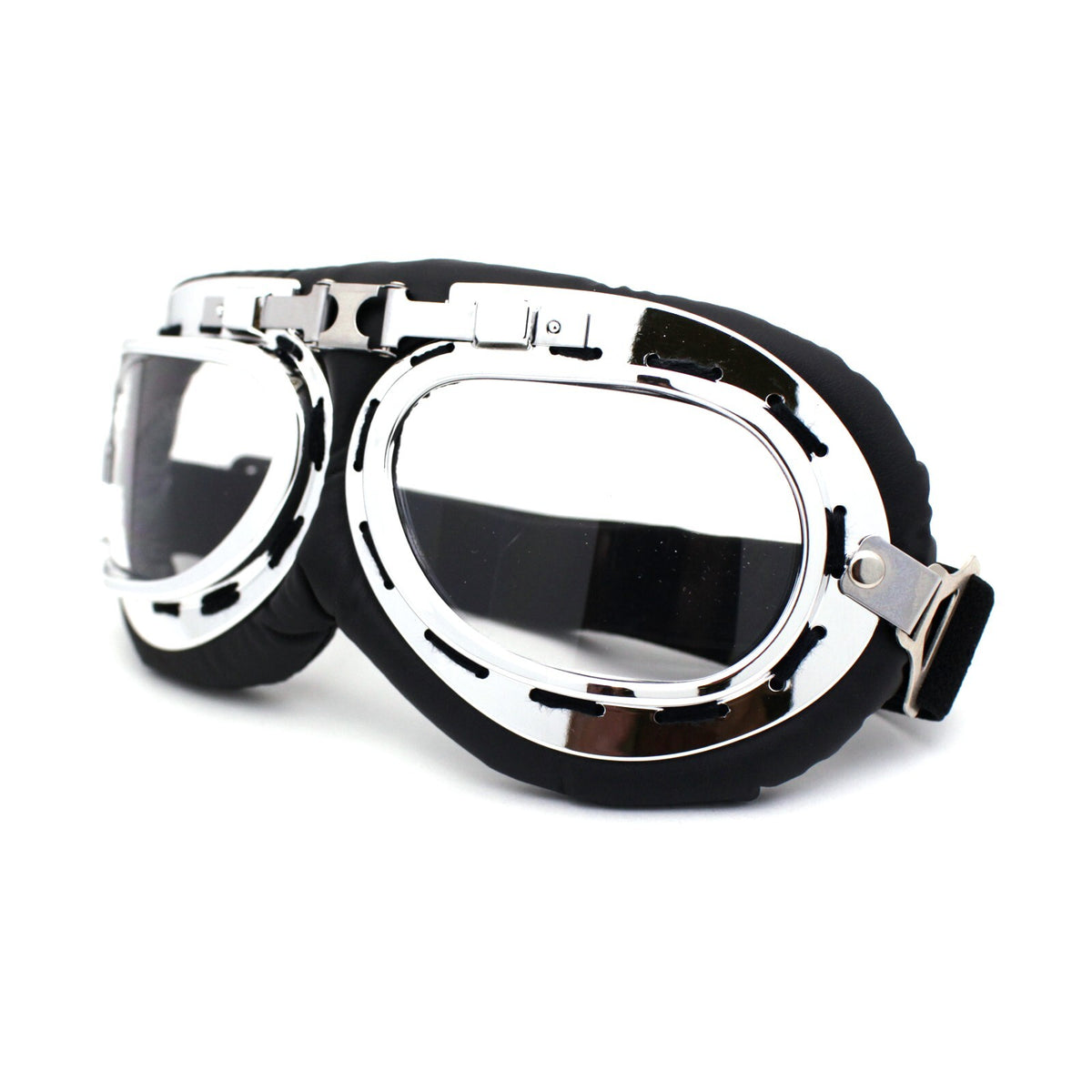 Retro Leather Motorcycle Goggle with Padded Steam Punk Style - Multiple Colors