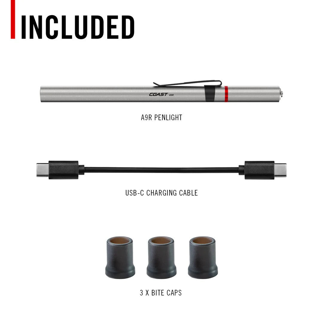 Rechargeable LED Penlight with Inspection Beam - Silver