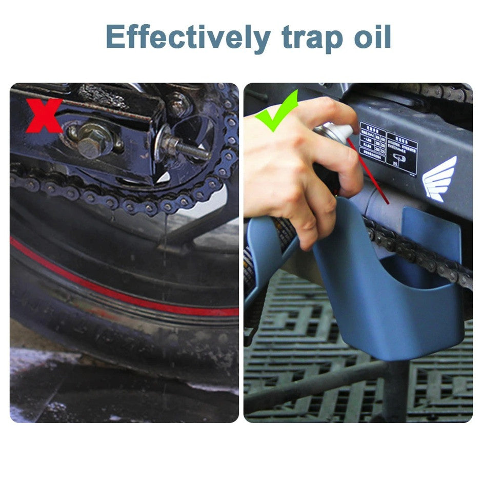 Motorcycle Chain Oil Storage Tool - Splash-Proof Lubrication Box for Bikes