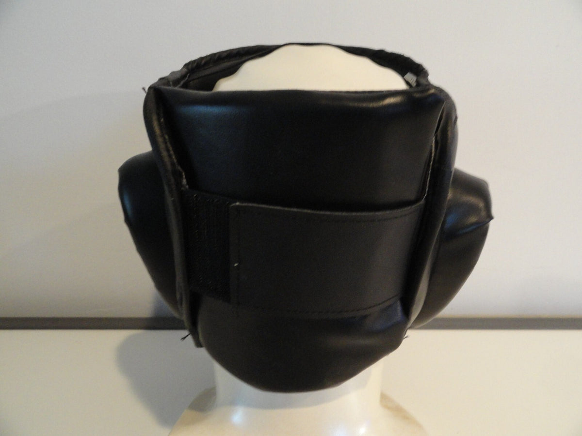 Adult MMA Headguard with Face Cage - Black Vinyl Sparring Gear