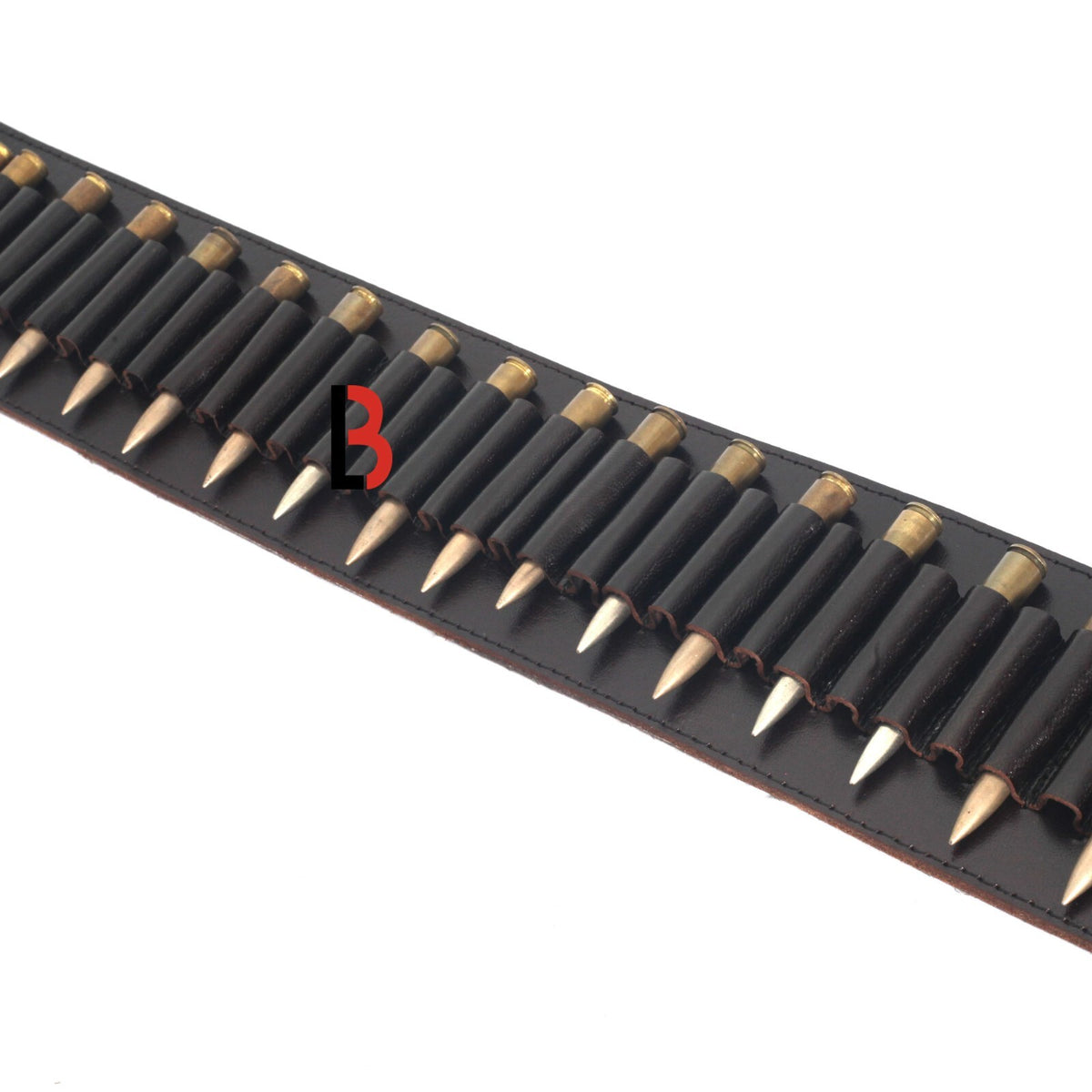 Cowhide Leather Rifle Cartridge Belt for Hunting & Shooting - Adjustable Bandolier, Up to 44 Shells