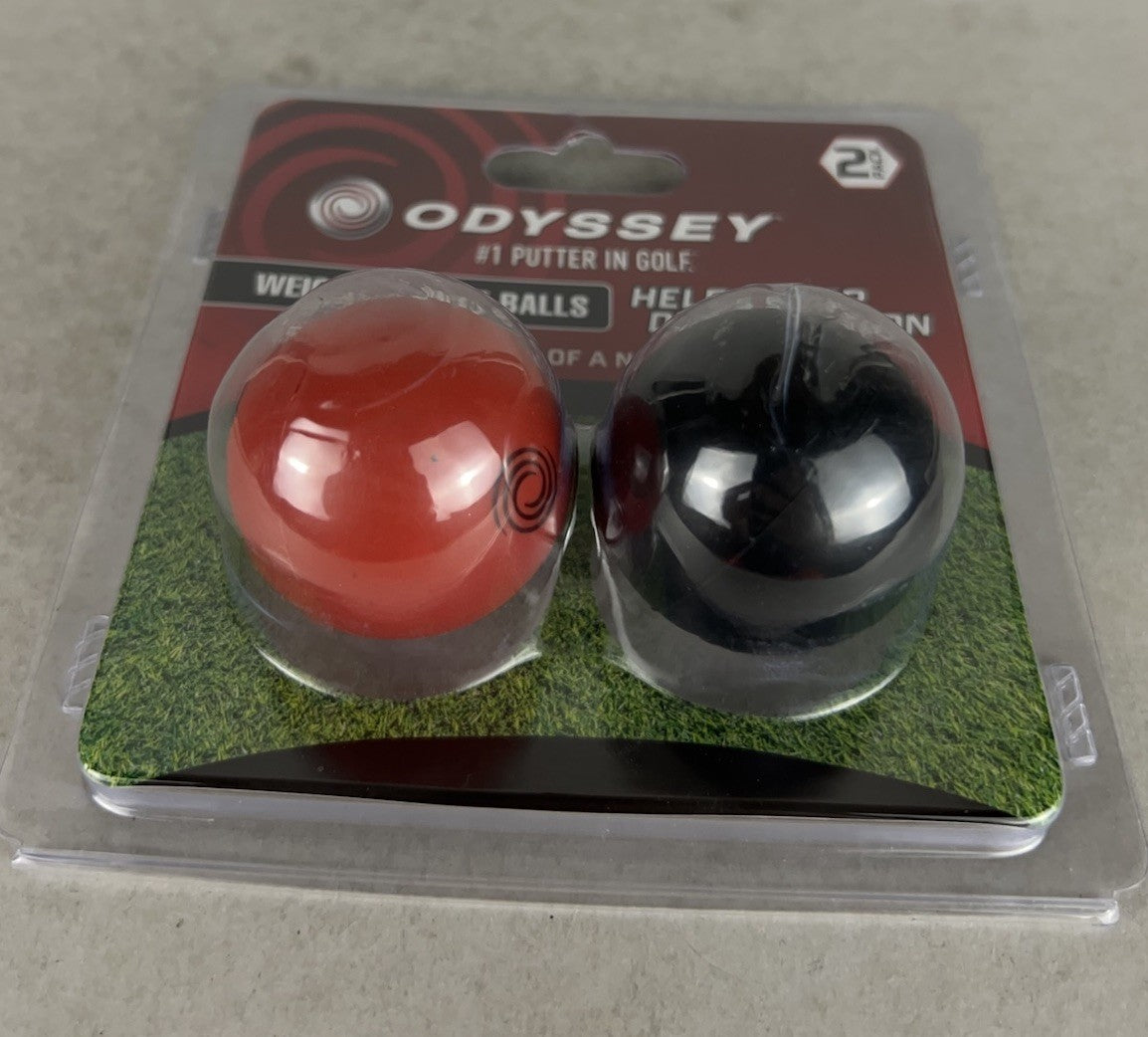Golf Practice Putt Balls Red Black 2 Pack - Weighted Training Aid