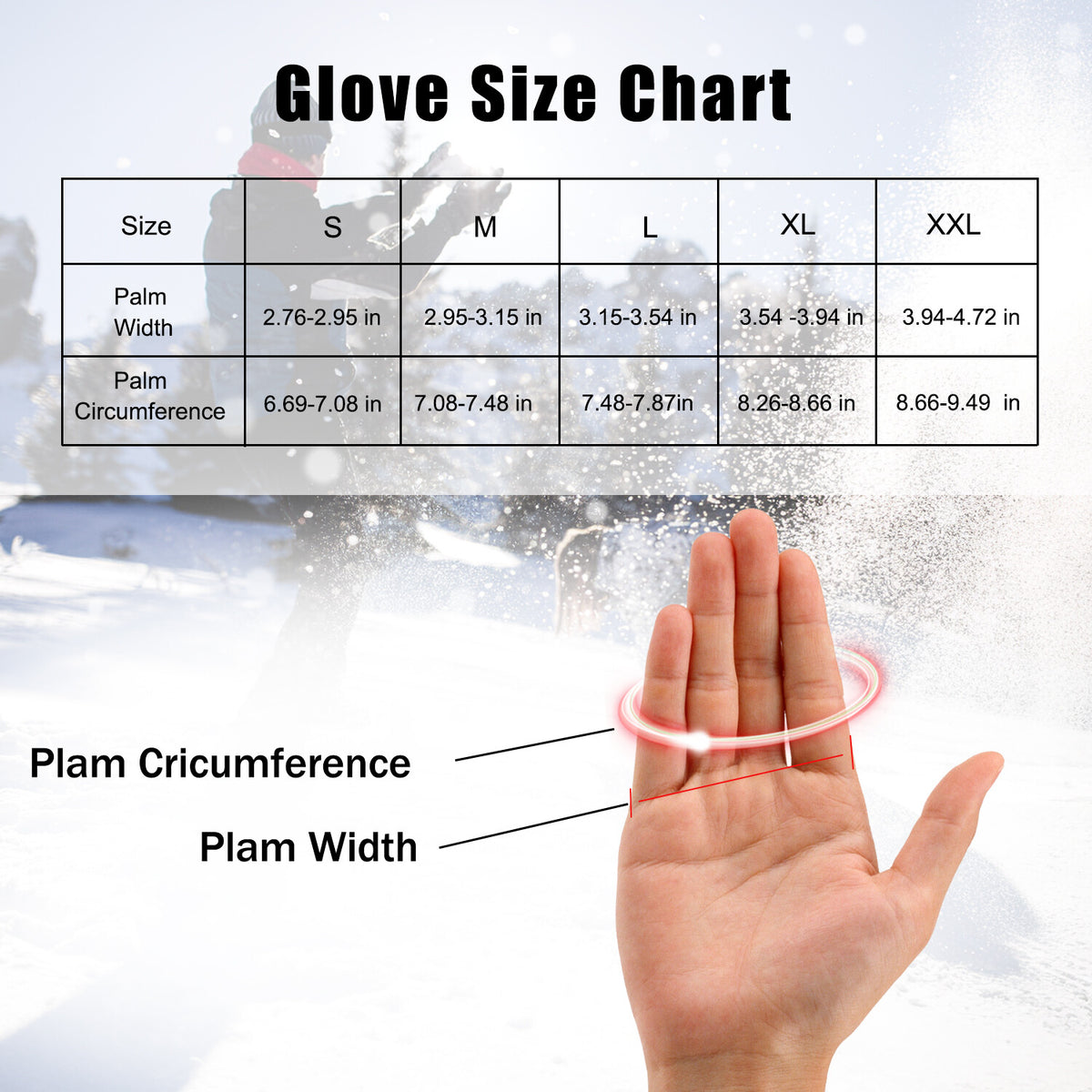 Winter Waterproof Touch Screen Gloves for Men Women - Windproof Warm Mittens