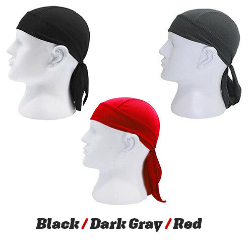 3 Pack Skull Cap Motorcycle Head Wrap Tie Durag Cycling Hat Quick-Drying