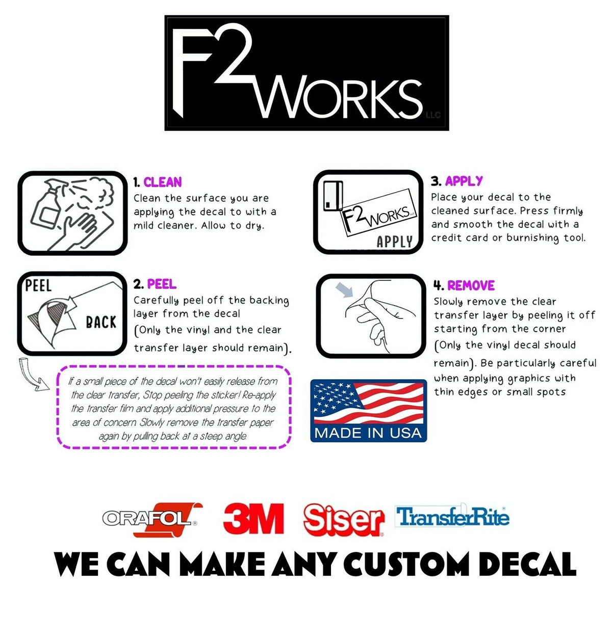 Vinyl Decal Sticker Pack for Snowboards - Custom Sizes & Colors