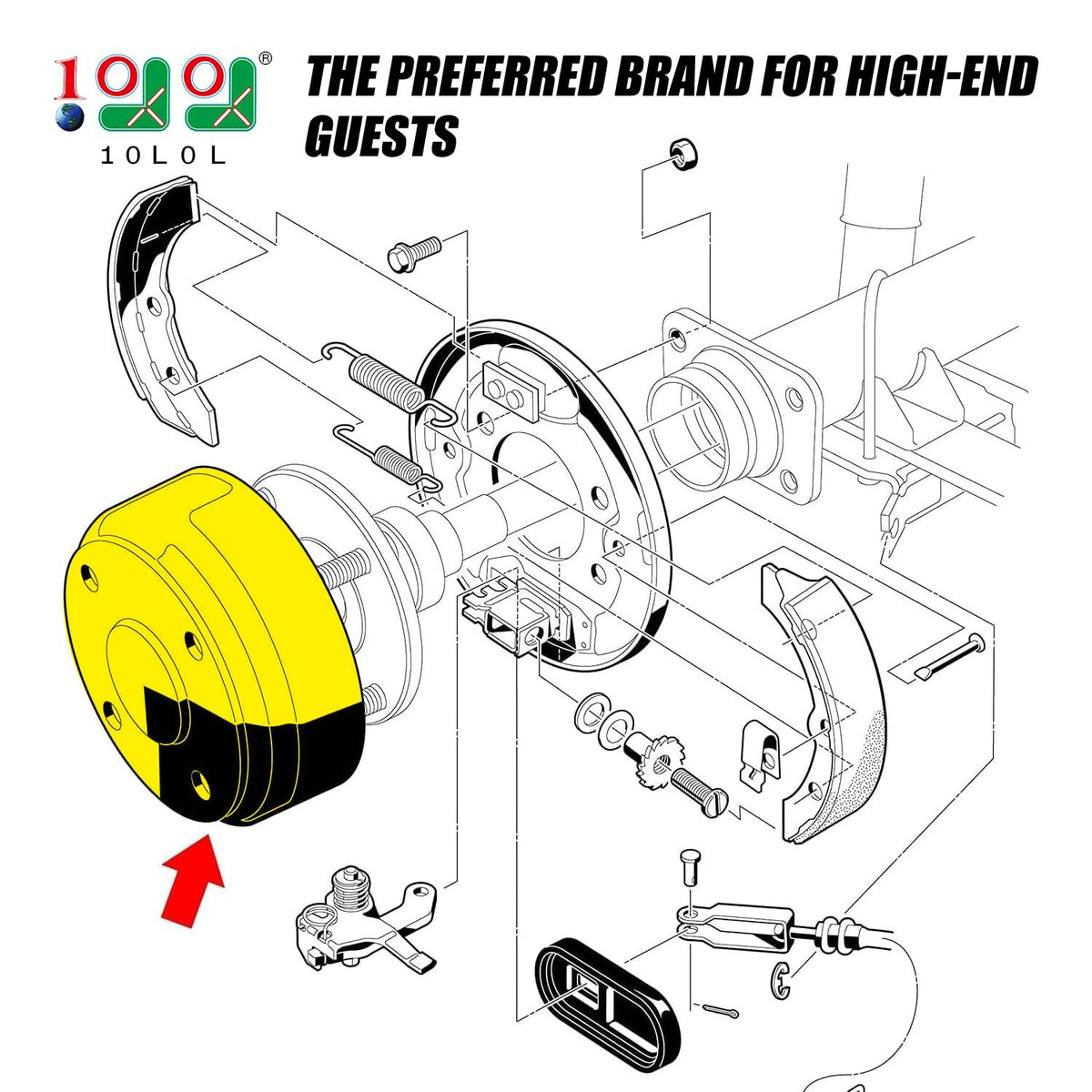 Golf Cart Rear Brake Drums for Club Car DS Precedent 1995-2004 Replacement