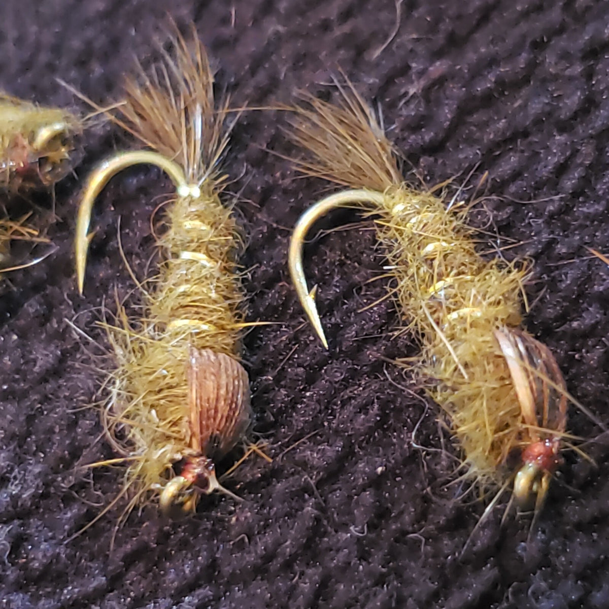 Fly Fishing Nymph Flies Olive Hare's Ear Custom Tied Size 10 - Frontier Fly Company