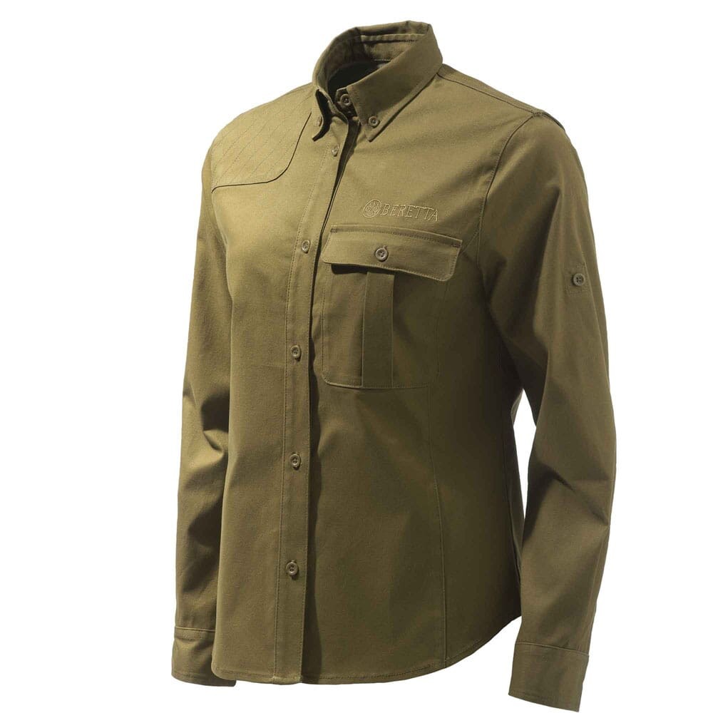 Women's Hunting Shirt Brown Cotton Field Shirt for Outdoor Activities
