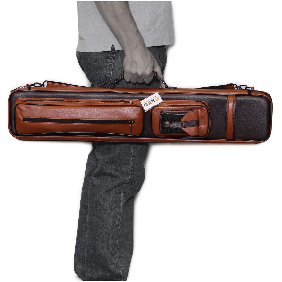 OKKO 2x4 Pool Cue Soft Case Brown/Dark Brown