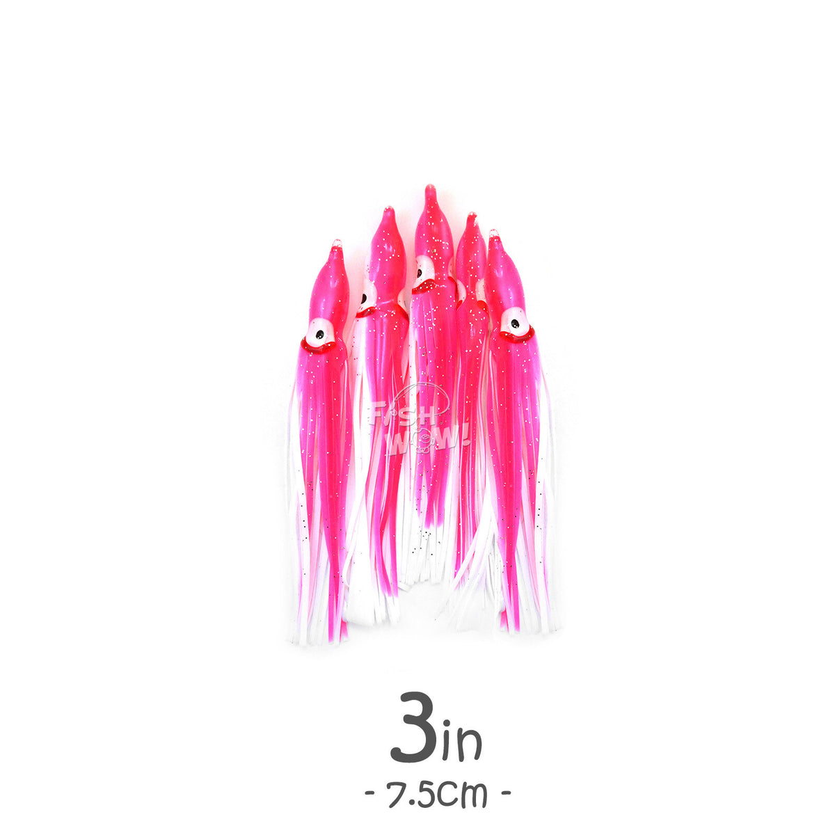 Fish WOW! 3-Inch Squid Skirt Soft Lures for Fishing - Multiple Colors & Quantities