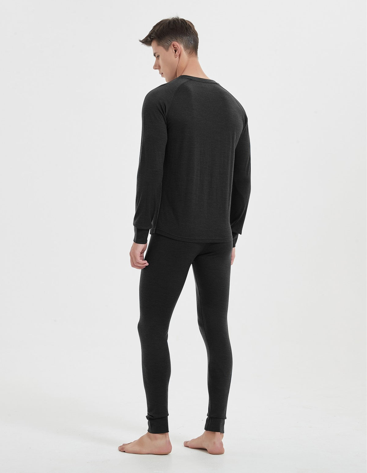 Men's Merino Wool Base Layer Set Winter Underwear Top & Bottom