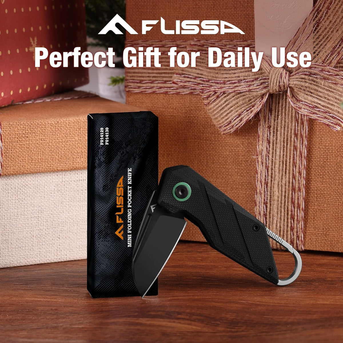 Mini Folding Pocket Knife with Titanium Alloy Carabiner and D2 Steel Blade