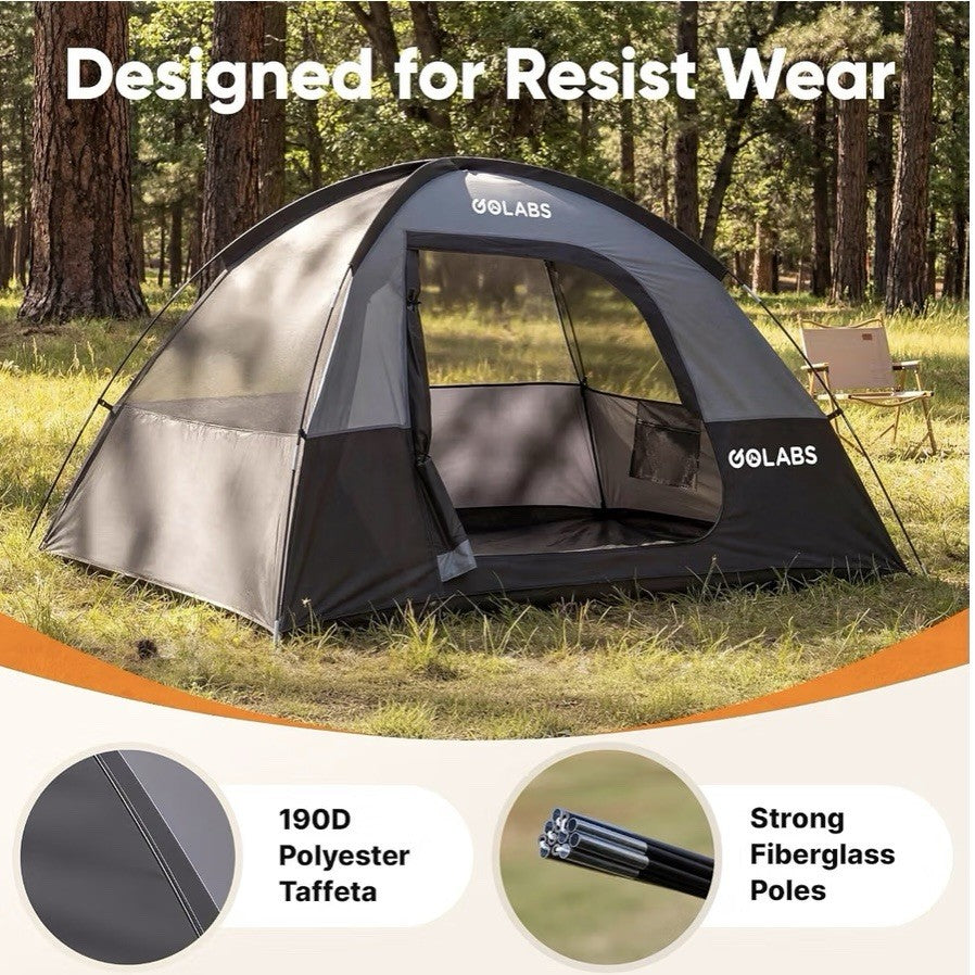 2 Person Camping Tent with Mesh Top & Easy Setup - Waterproof Lightweight Shelter