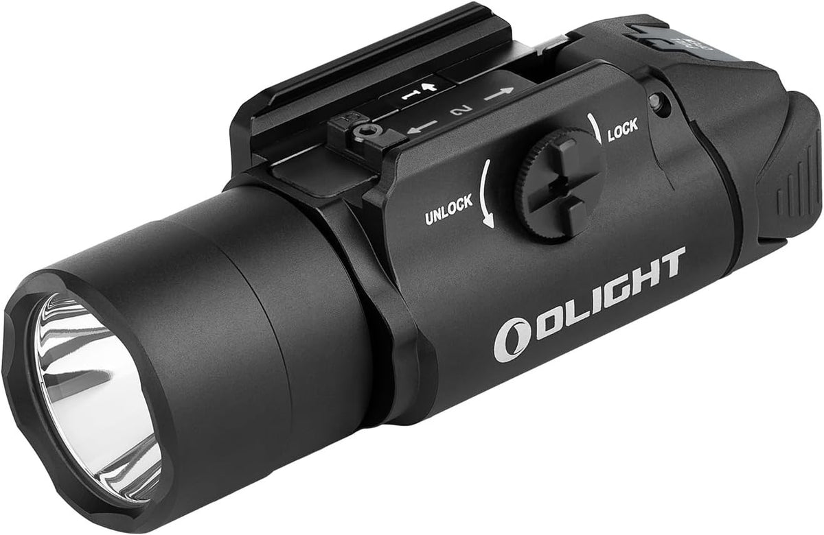 Tactical Rail-Mounted LED Flashlight with Spotlight and Floodlight - 800 Lumens