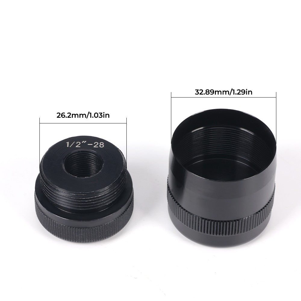 Aluminum Threaded End Cap Set for 1/2-28 C Cell Batteries - High-Quality 6061 Alloy
