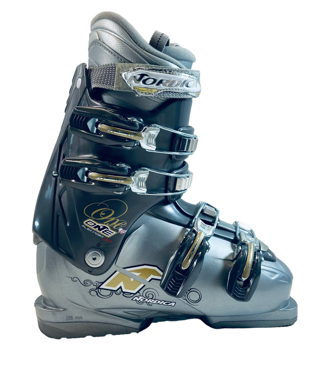 Nordica Women's One 40 Tandem Ski Boots - Dark Grey Silver, Size 24.5