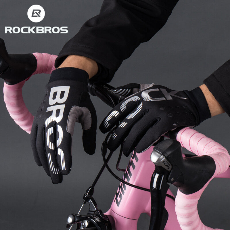 Winter Cycling Gloves Thermal Fleece Windproof Full Finger Bike Gloves