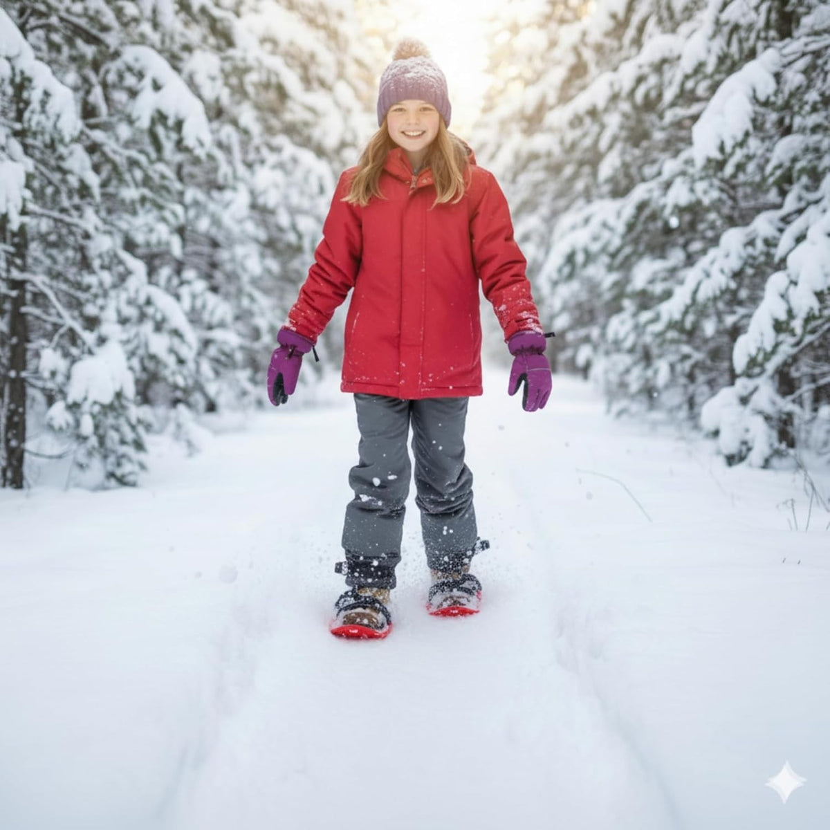 Freestyle Snow Skates for Kids - Adjustable Snowboarding Skates RED