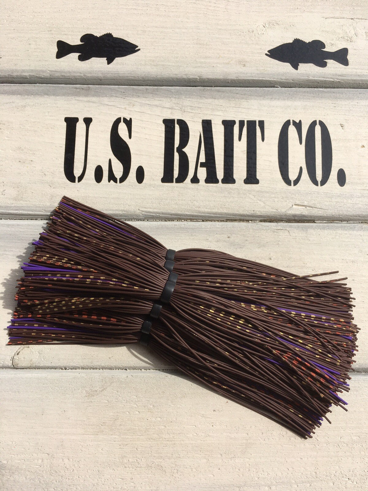 Bass Jig Skirts Living Rubber Lot of 10 - Brown Purple Craw Colors for Fishing