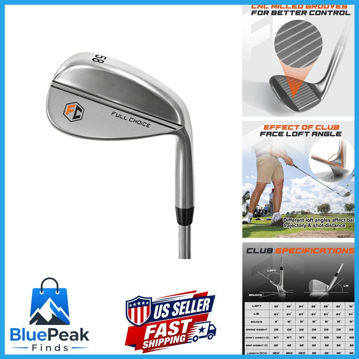 Golf Wedges Set 50-70 Degree Loft Range for Right-Hand Players