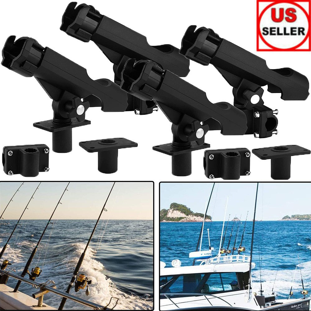 4PCS Adjustable Boat Fishing Rod Holders for Kayak & Boat Side Rail Mount