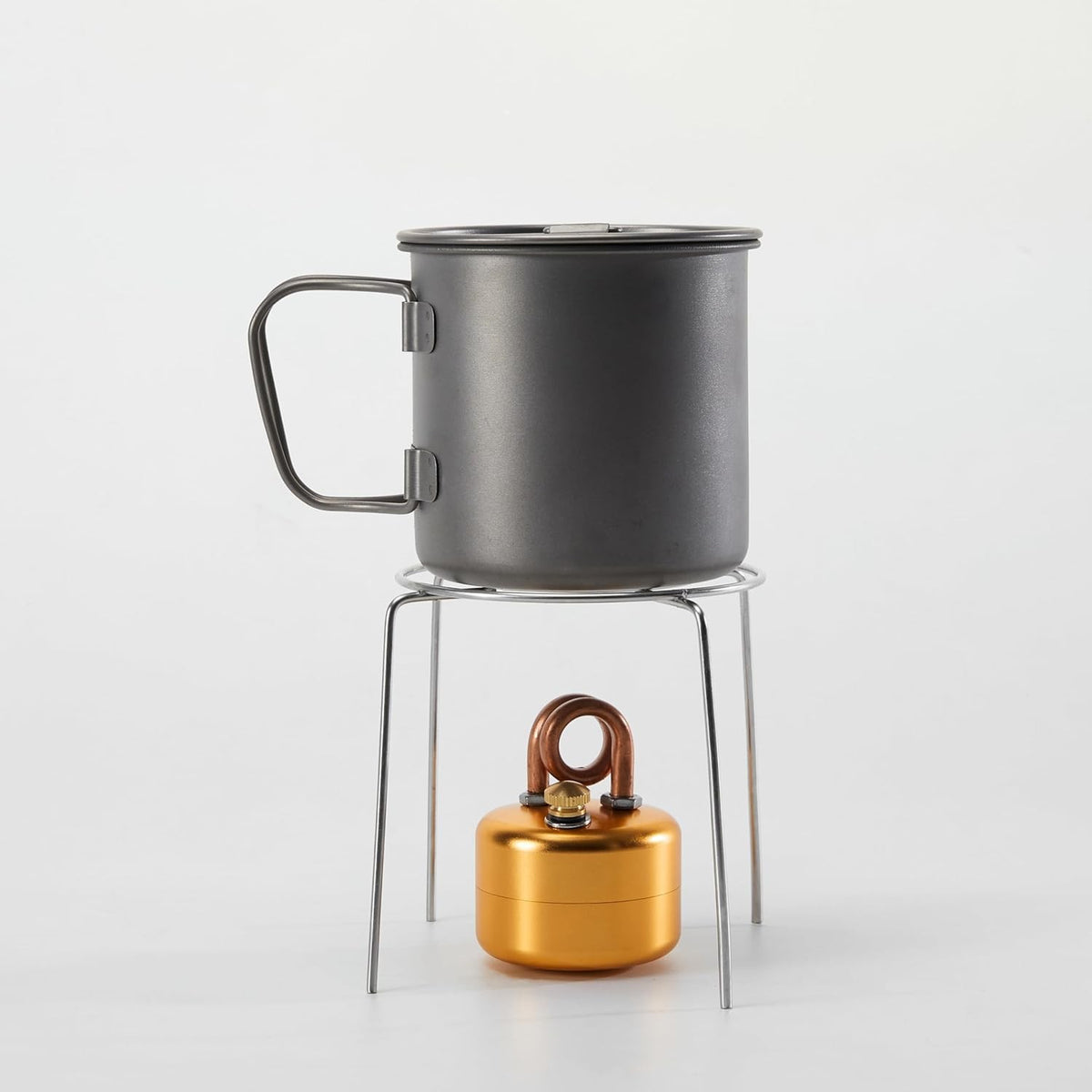 Mini Alcohol Camping Stove Lightweight Brass & Aluminum Spirit Burner Kit