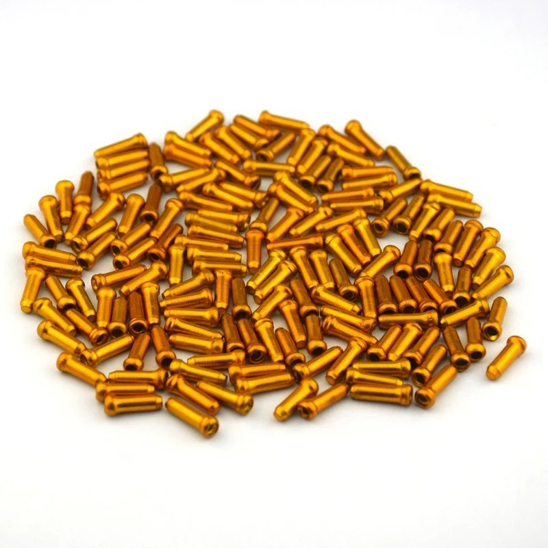 Bike Brake & Shift Cable End Caps Set - Aluminum Crimp Tips for Bicycle Cables