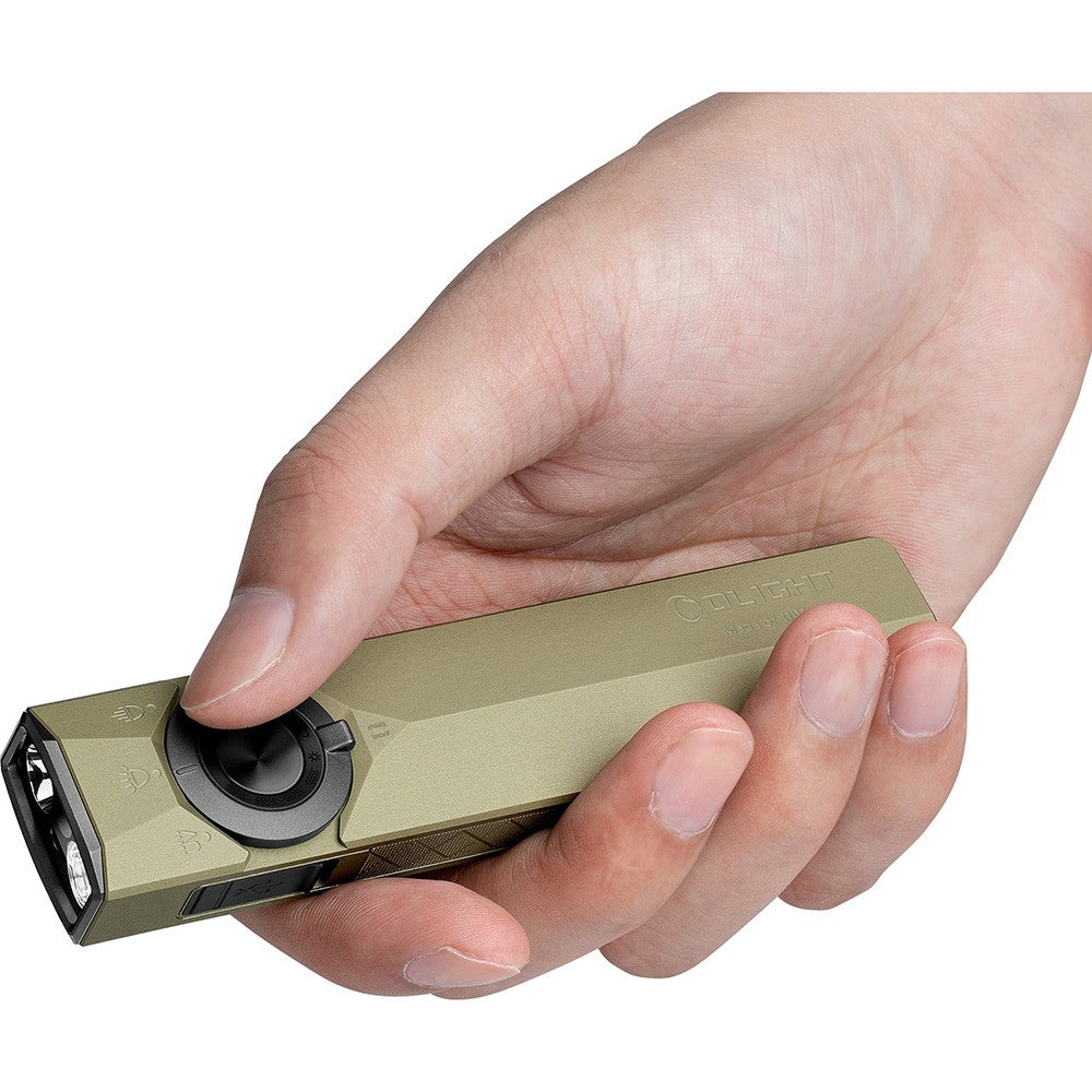LED EDC Flashlight 1700 Lumens Flood Spot UV Laser Waterproof Olive Green