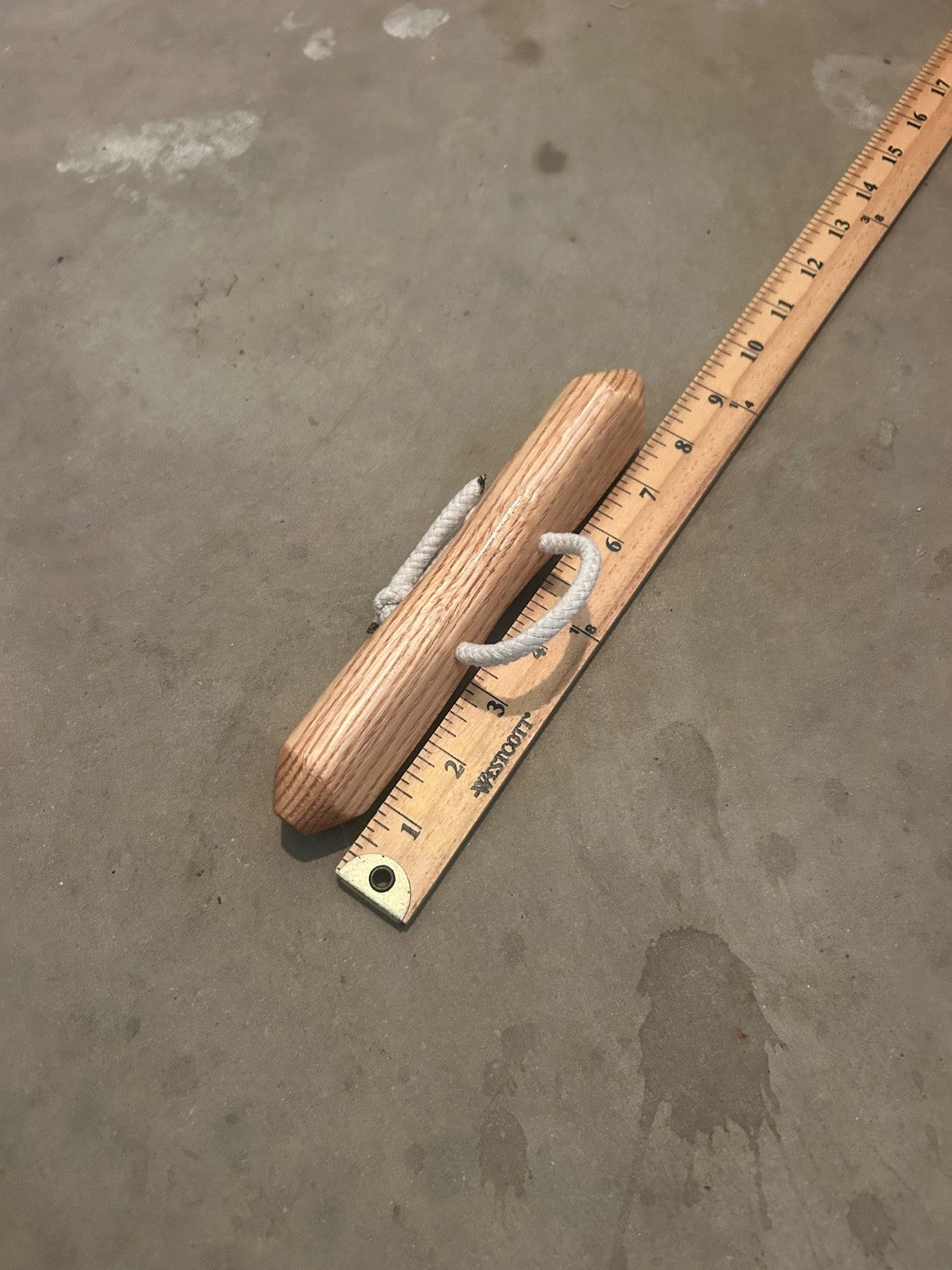 Handmade Extra Thick Japanese Massage Stick - Oak, 8 Inches, Tapered Grip