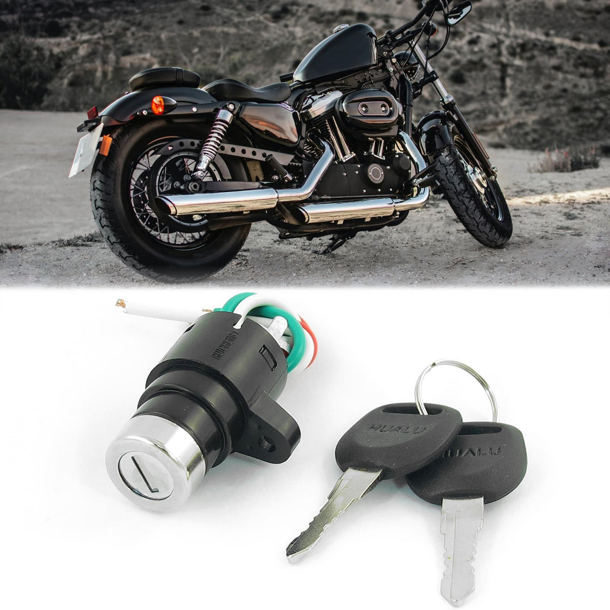 Electric Bike Lock with Ignition Switch Keys for Bicycle & Scooter Security