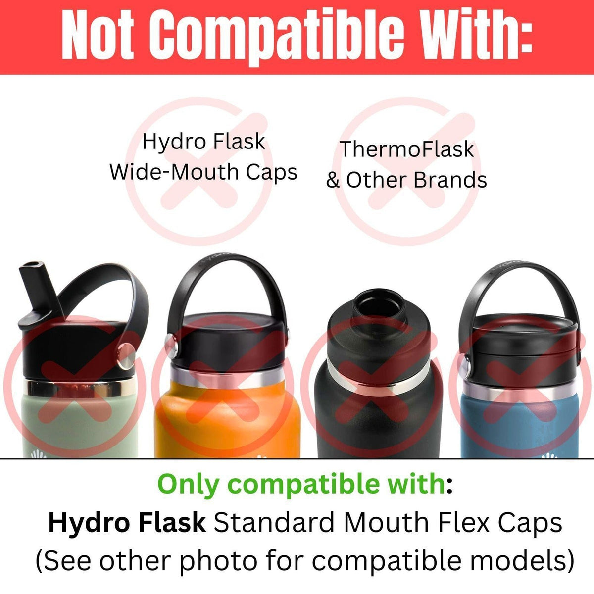 Replacement O-Ring Gaskets for Hydro Flask Narrow Mouth Flex Caps - 8 Pack