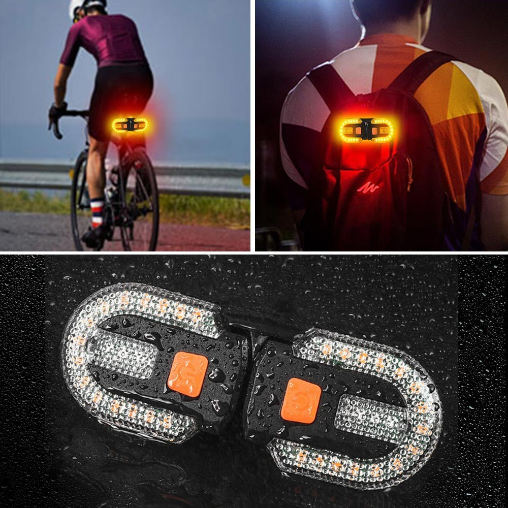 Bike Turn Signal Lights 2-Pack USB Rechargeable Front Rear with Remote