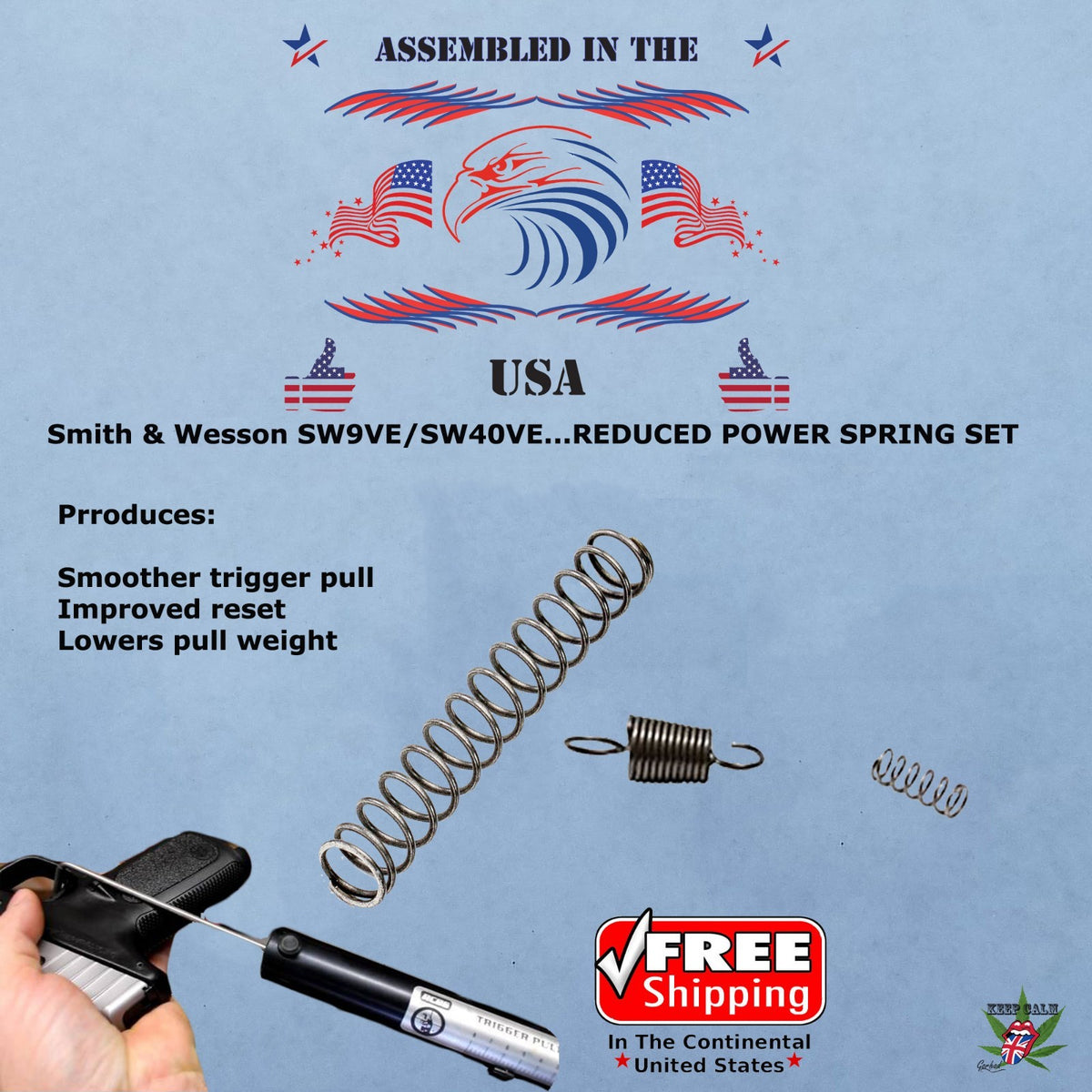 Sigma Trigger Spring Kit for Smith & Wesson Sigma Pistols - Reduces Trigger Pull