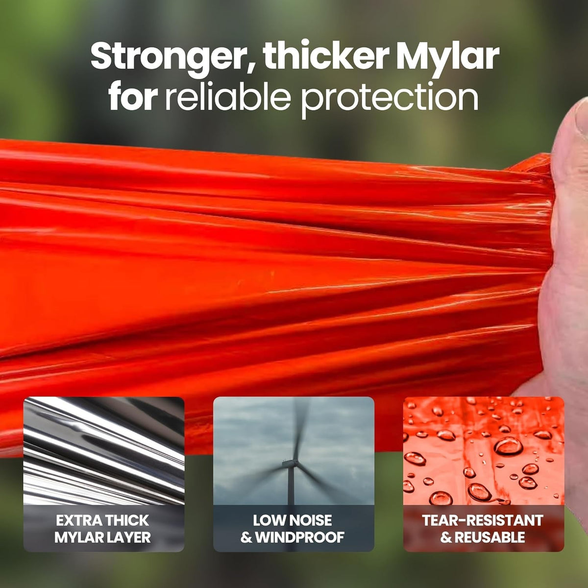 Emergency Mylar Sleeping Bags 2-Pack with Nylon Pouches & Whistle