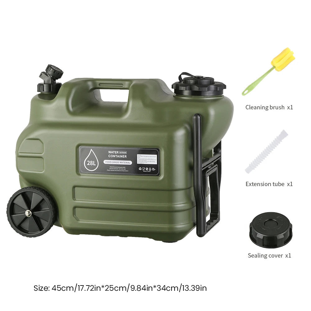 Emergency Water Storage Container with Spigot 7.4 Gallon BPA Free Camping Jug
