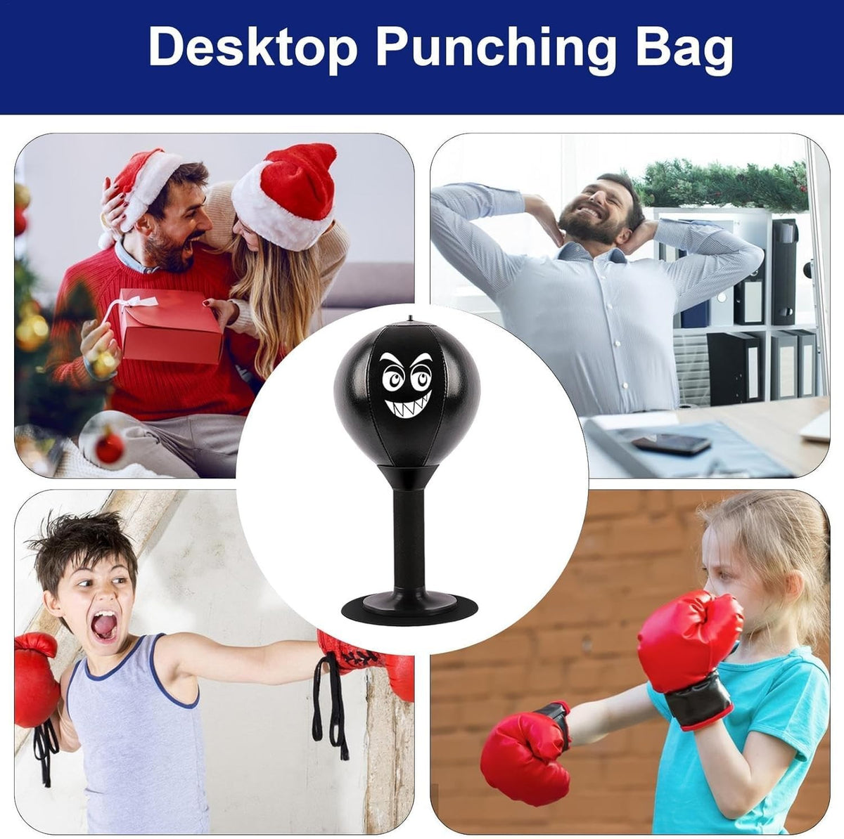 Desktop Punching Bag Stress Relief Toy with Suction Cup for Office & Home