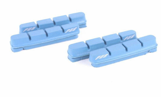 Blue Carbon Rim Brake Pads for Shimano/SRAM Bikes Set of 4