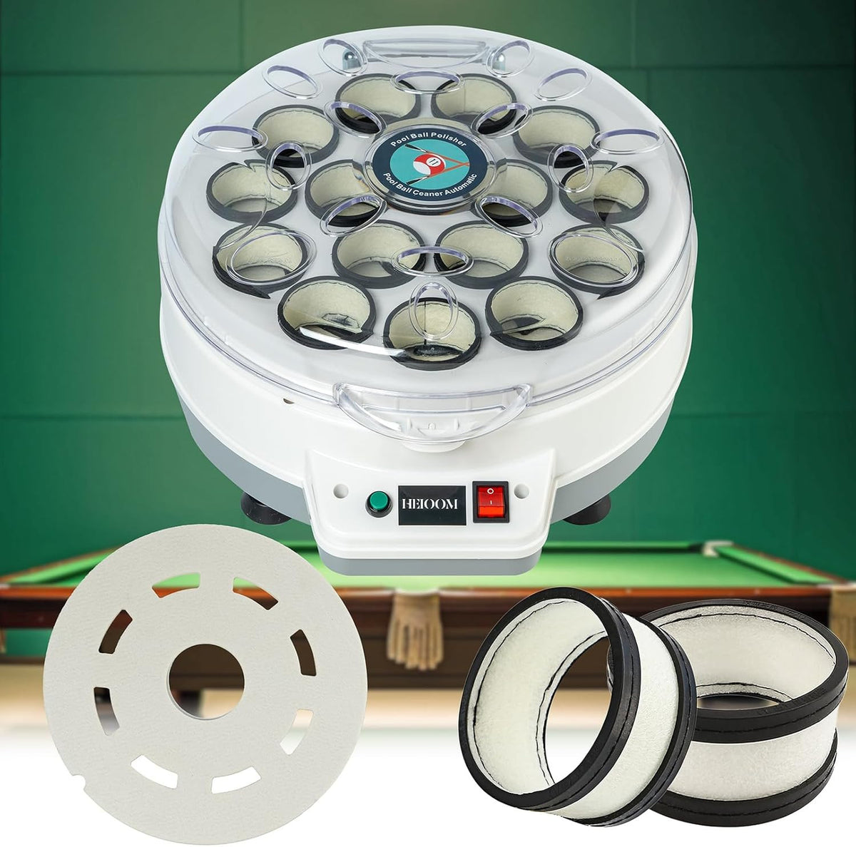 Billiard Ball Polishing Kit 16 Wool Rings + 1 Wool Felt Pad - Ball Cleaner & Polisher
