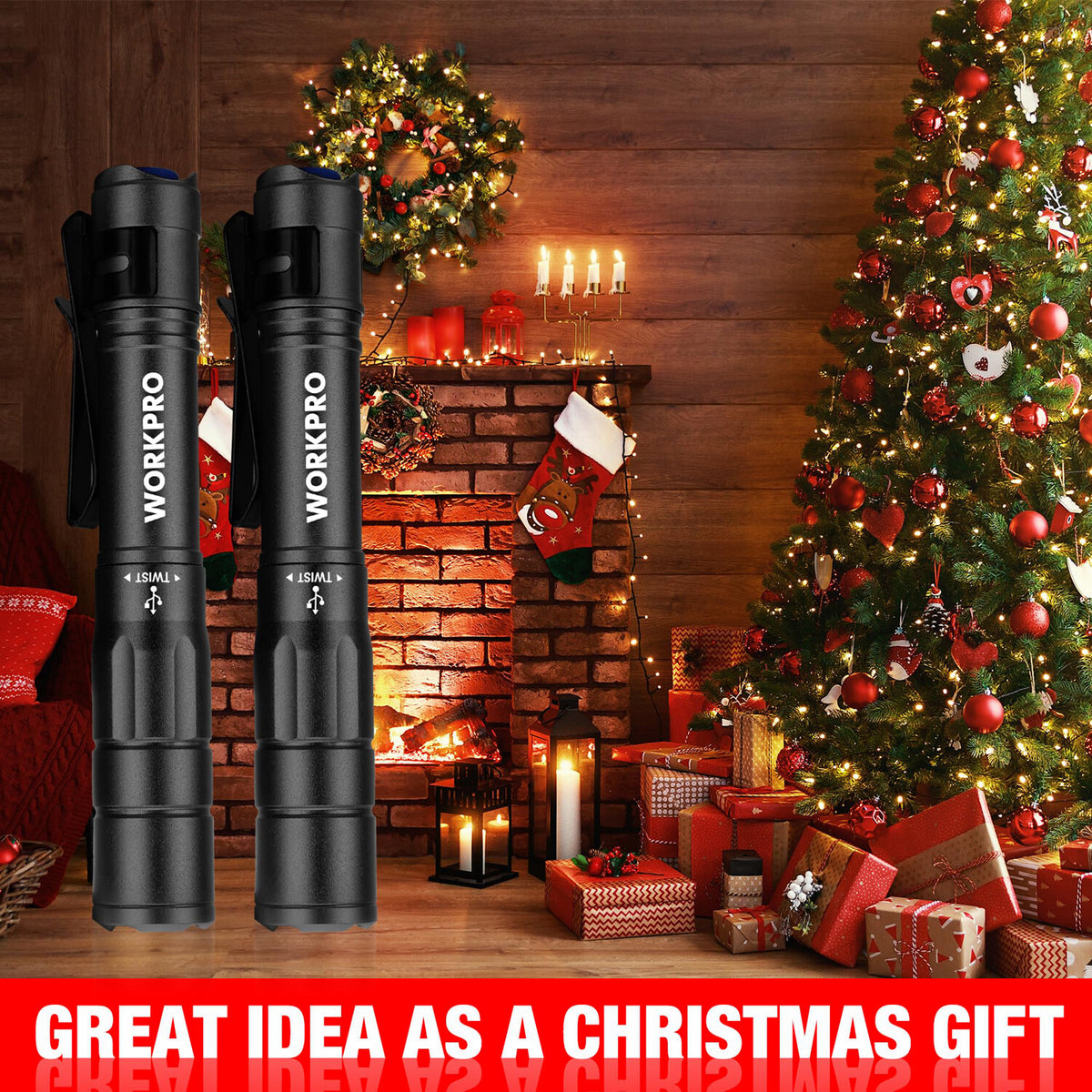 Rechargeable Mini LED Pen Light Flashlight 2 Pack with Memory Function
