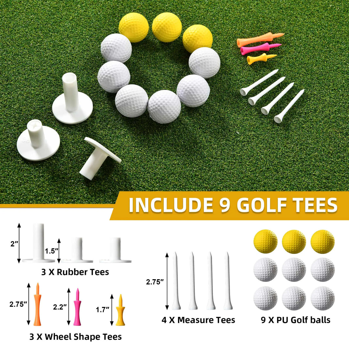 Golf Hitting Mat 5x4 ft Thickened 21mm Artificial Turf for Indoor Outdoor Practice