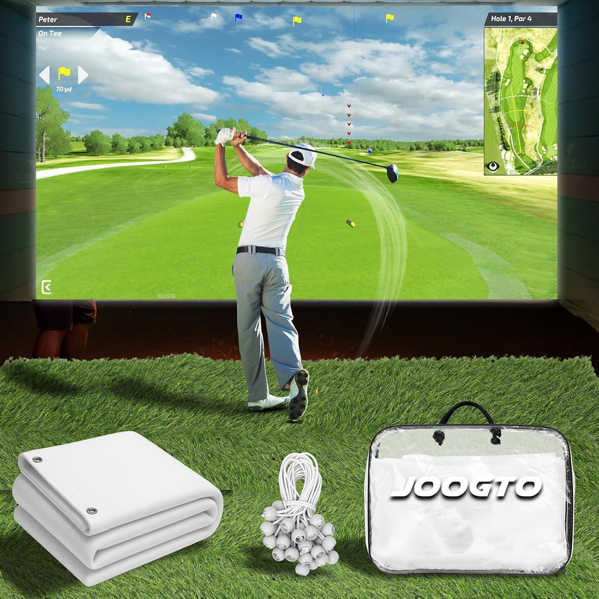 Golf Impact Screen 4mm Thick HD Indoor Outdoor Practice Screen with Reinforced Edges