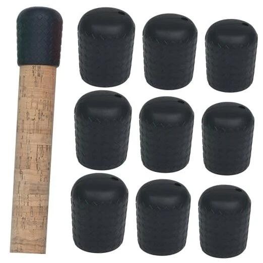 Silicone Fishing Rod Butt Cap End Protector Set - 9 Pieces, Multiple Sizes