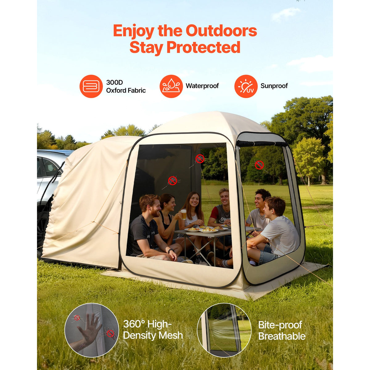 6x6ft Pop-Up Screen House Tent for Outdoor Gatherings - Shade & Privacy