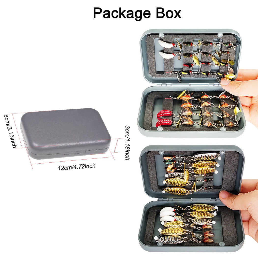 Fly Fishing Flies Kit - 42 Pieces Rotating Sequin Wet Dry Trout Flies Bundle