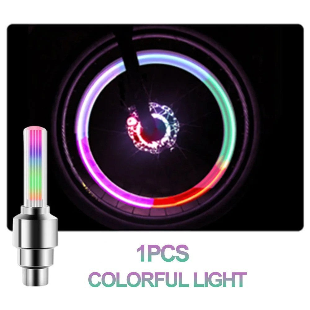 LED Bicycle Valve Light Neon Wheel Lamp for Night Riding Safety