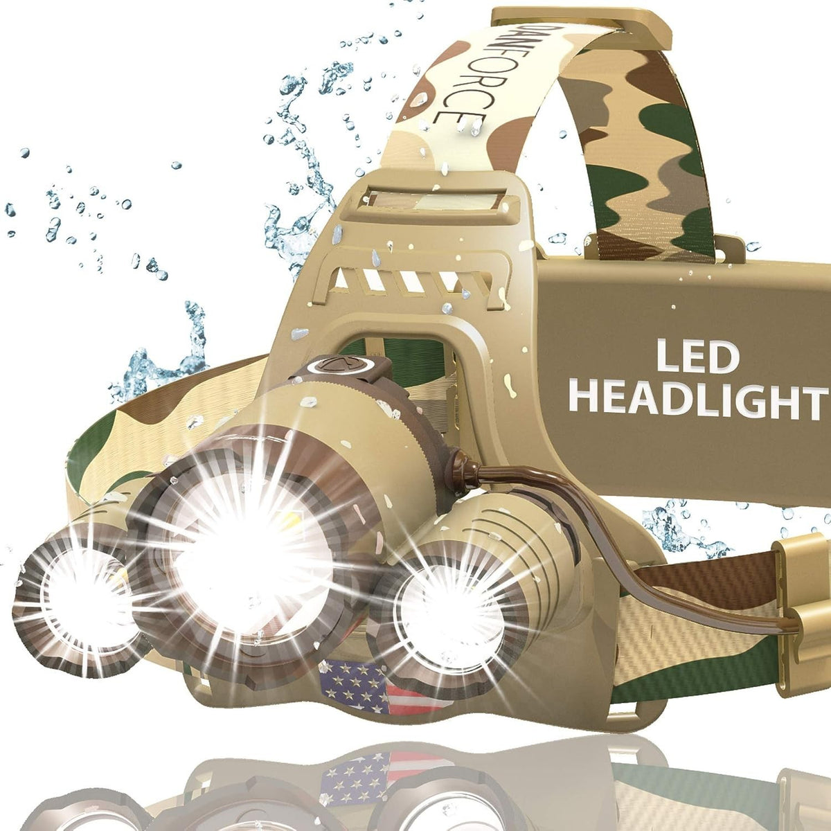 Headlamp Ultra Bright USB Rechargeable Tactical Headlamp Waterproof Outdoor Lighting