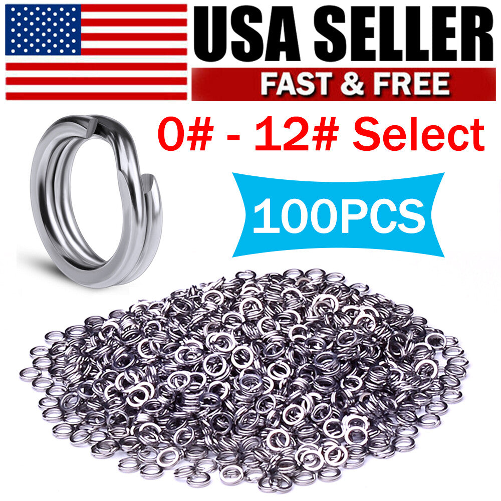 Heavy Duty Stainless Steel Fishing Split Rings 25LB-350LB Saltwater Tackle