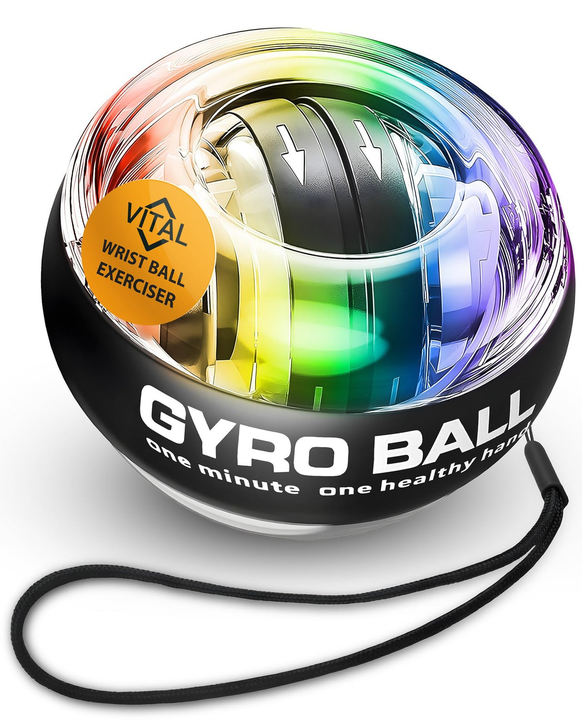 Gyroscopic Wrist Ball Exerciser with LED Lights - Hand & Wrist Strength Trainer