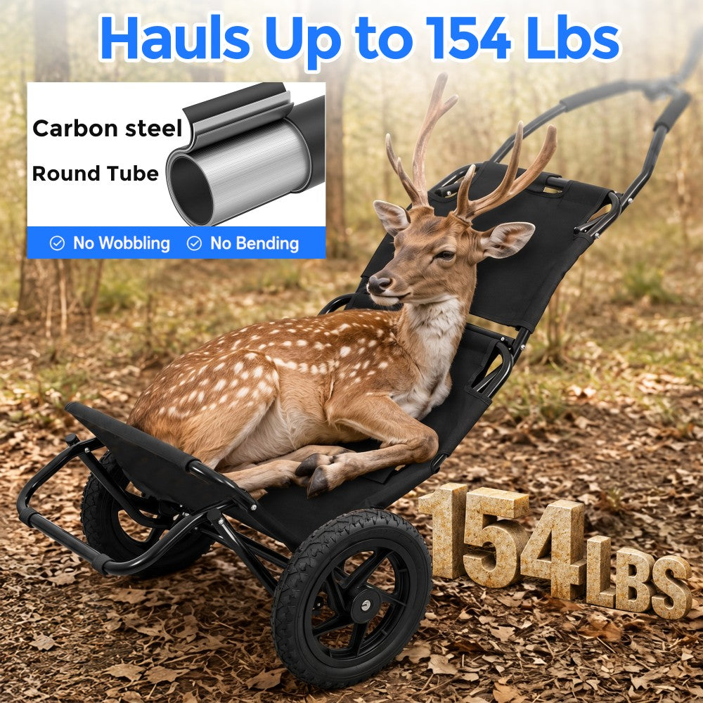 3-in-1 Bike Cargo Trailer Folding Wagon with 12-Inch Wheels Carbon Steel