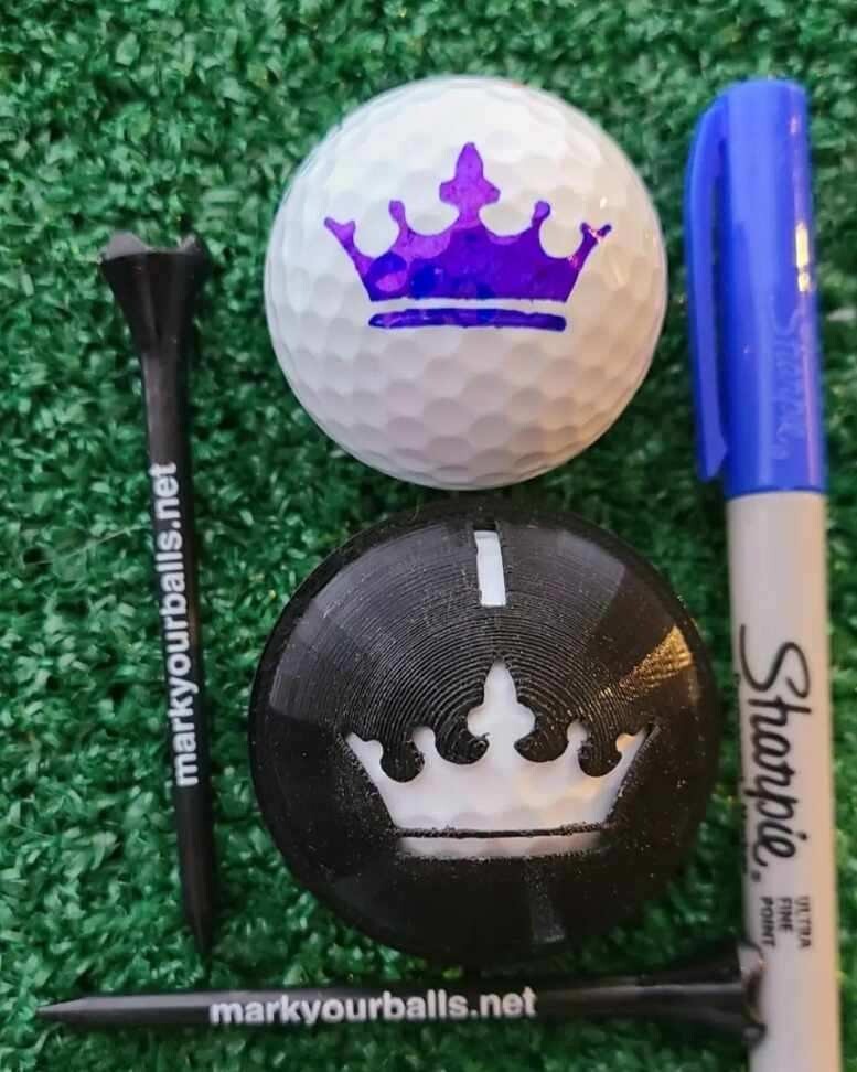 Custom Golf Ball Marker Stencil with Alignment Line & Circle | Personalize Your Golf Accessories